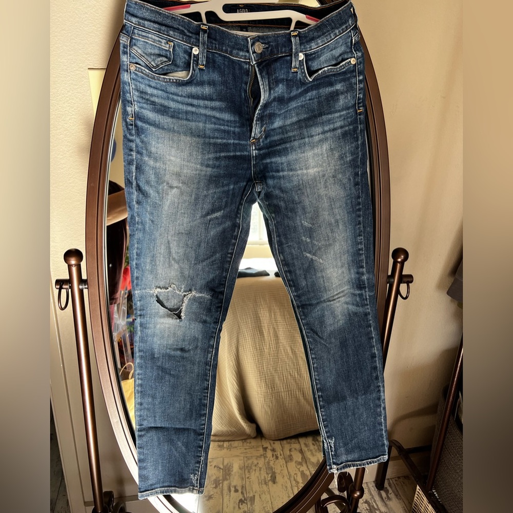 AGoldE Size 30 Sophie Crop distressed jeans